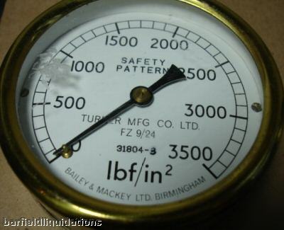 Bailey & mackey turner mfg. co. 0-3500 ibf/in gauge