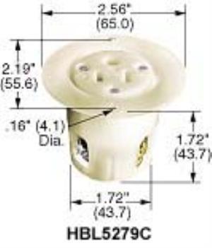 Hubbell HBL5379C insulgrip series flanged recepticle