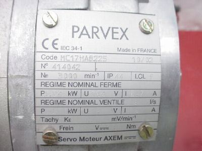 New 1 parvex MC17HA8225 axem dc servo motor 104 volt