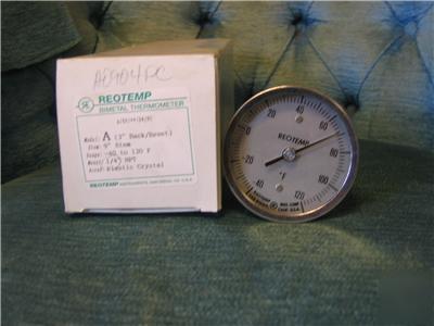 New reotemp bimetal thermometer -40 - 120 f in box 