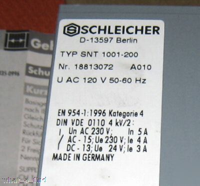 New schleicher safety relay emergency stop snt 1001-200