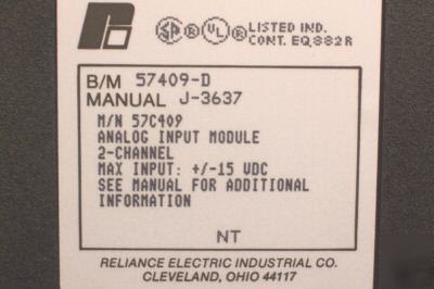 Reliance electric isolated control a/d 57C409 57409-d
