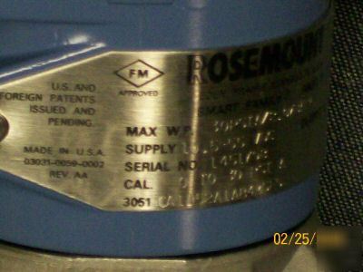 Rosemount smart pressure transducer 0-30 psia