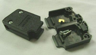 (10PC) amp d-sub 15 pin connector hood, black