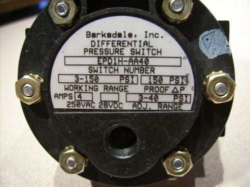 Barksdale differential pressure switches EPD1H-1140