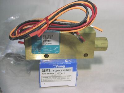 New gems 26914 flow switch 1/4 npt brass 0.1 gpm 