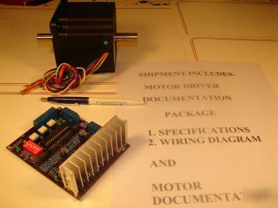 Stepper motor 640 oz-in & pwm microstep bipolar driver