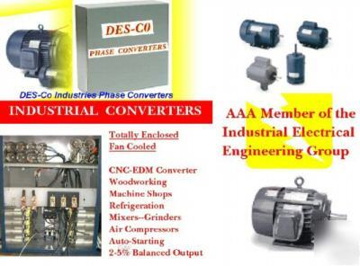 30 hp cnc rotary phase converter-- des-co industries