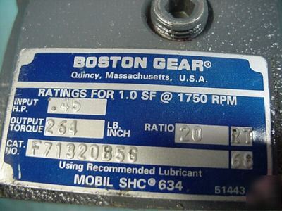 New boston gear 713 speed reducer gearbox 20:1 ratio