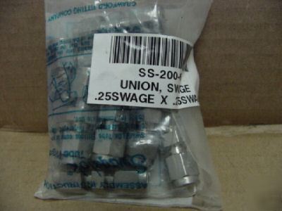 New swagelok ss-200-6 union .25X.25 qty (10) >