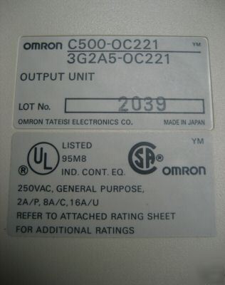 Omron C500-OC221 250VAC output unit 3G2A5 C500OC221