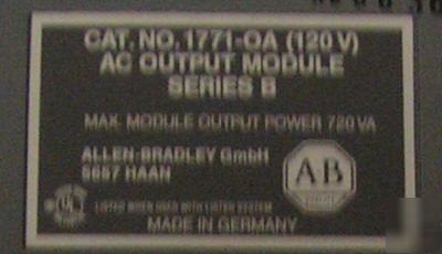 Allen bradley ac output module ; cat. # 1771-oa (120 v)