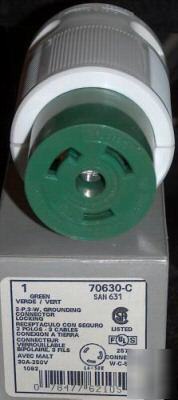 Leviton locking connector 631 70630-c 63170630C - green