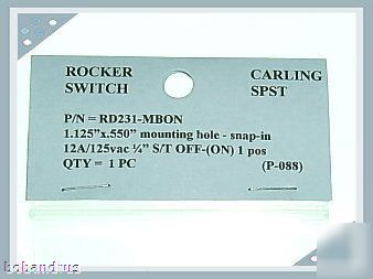 New carling momentary panel mount rocker switch - -