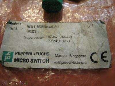 New pepperl & fuchs NBN8-18GM60-ws-V12 proximity sensor