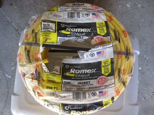 New 250 feet 12/4 romex with ground nm-b southwire 