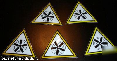New lot 5 caution decals spinning fan p/n:12260-701