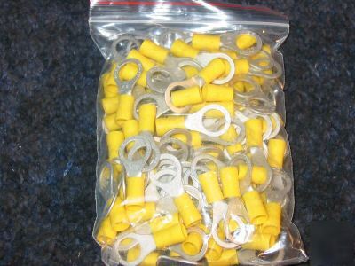 100 count yellow ring terminals 12-10 gauge 3/8