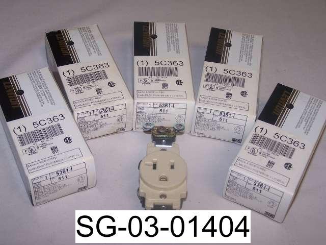 (6) leviton 5361-i ivory wall electrical receptacle 2-p