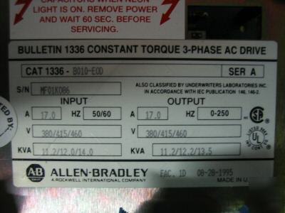 Allen bradley ac drive 1336-B010-eod 1336B010EOD 10HP