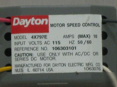 Dayton ac/dc speed control 4X797 4X797E