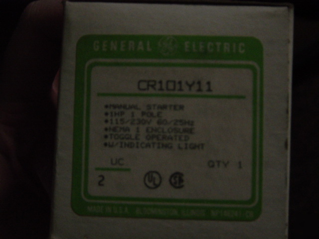 General electric CR101Y11 manual starter