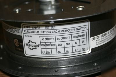 New mercoid DAW33-153 RG1 pressure control surplus 