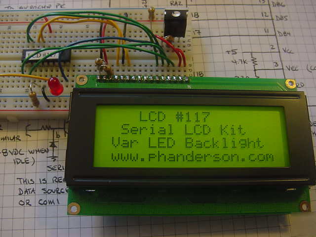 Serial lcd kit #117 w 20X4 lcd - basic stamp 