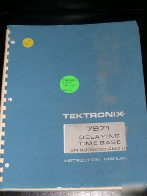 Tektronix 7B71 delaying timebase instruction manual