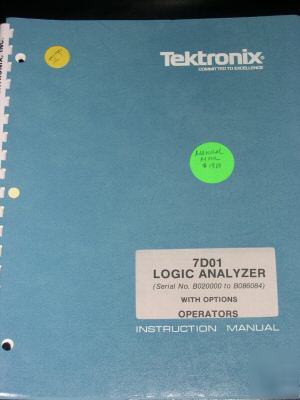 Tektronix 7D01 logic analyzer w/options operators manu