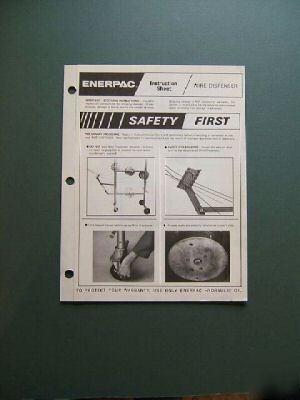 Enerpac wire dispenser instruction sheet booklet