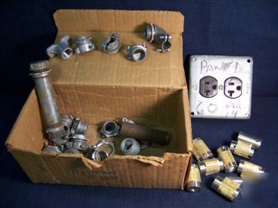 Lot 3/8 romex clamp connector & other electrical stuff