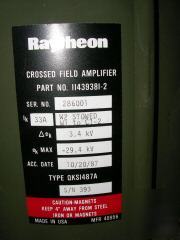 New raytheon crossed field amplifier model QKS1487A 