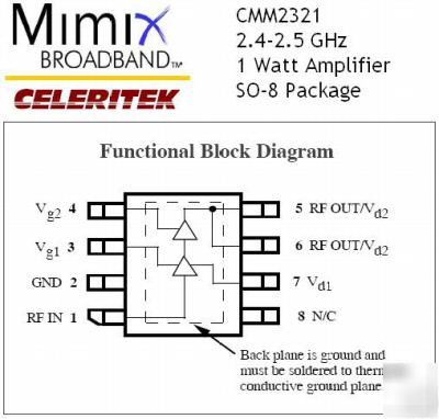 Celeritek CMM2321 2.4-2.5 ghz 1 watt power amp qty 2