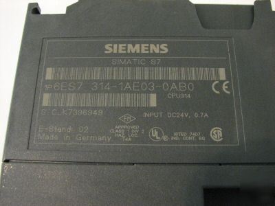 Siemens S7 CPU314 6ES7-314-1AE03-0AB0