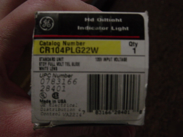 General electric CR104PLG22W white indicator light