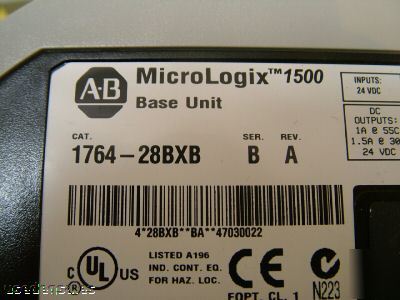 Allen-bradley micro-logix 1500 plc 1764-28BXB w/dni