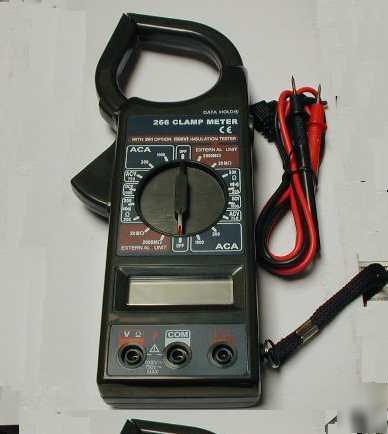 Clamp on digital tester meter electric with case