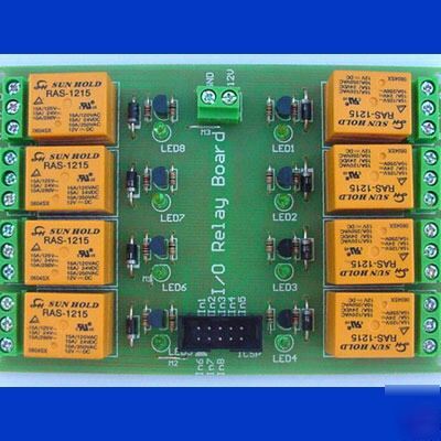 Board with 8 relay ready for your pic or avr project
