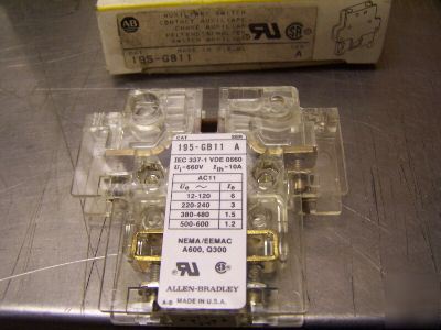 New allen bradley 195-GB11 auxiliary switch in box
