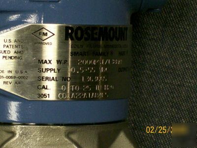 New rosemount smart pressure transducer 0-25 inches 