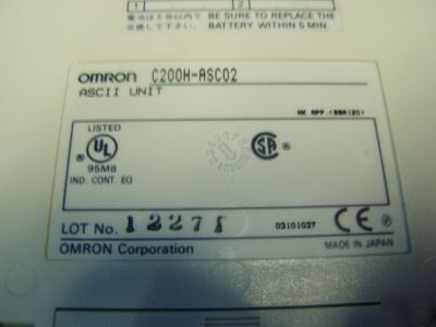 Omron ascii unit m/n: C200H-ASC02 - used - tested 