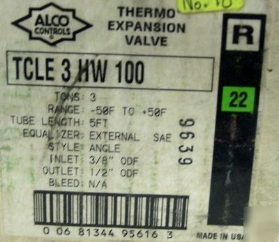 Alco tcle 3 hw 100 thermal expansion valve R22 