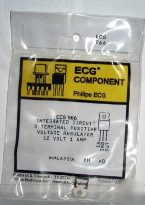 New ECG966 NTE966 12V regulator 1 amp 