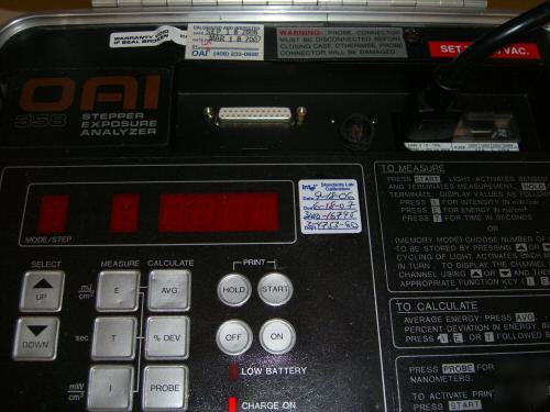 Oai 358 stepper exposure analyzer uv intensity analyzer