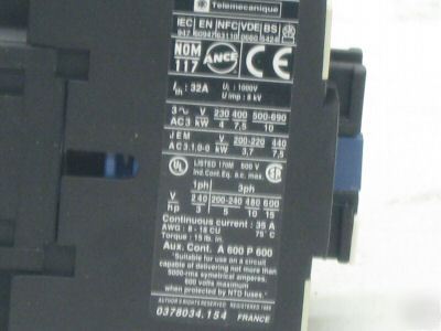 Telemecanique iec contactor LC1D1810U7 4B362