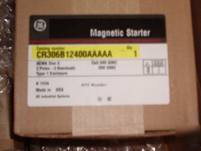 Ge magnetic motor starter cat# CR306B12400AAAAA size 0