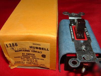 Hubbell maintained contact dpdt HBL1386 20A 1HP 