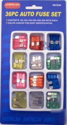 New auto fuse set - blade style - 36 pc. - 