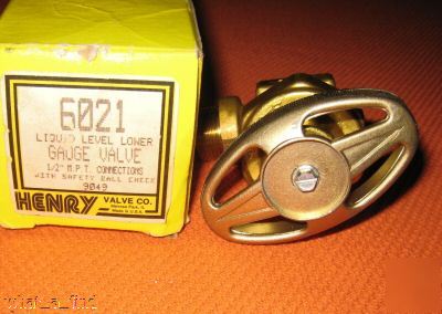 New henry valve 6021 liquid level gauge safety ball 1/2